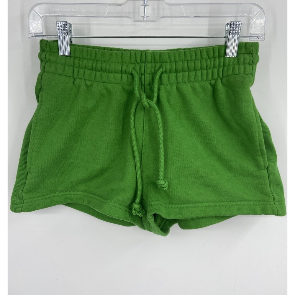 TNA Sweatfleece Cozy Fleece‎ Boyfriend Fit Shorts Green XS